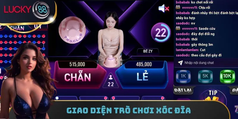 Giao diện trò chơi Xóc Đĩa tại sòng bài trực tuyến