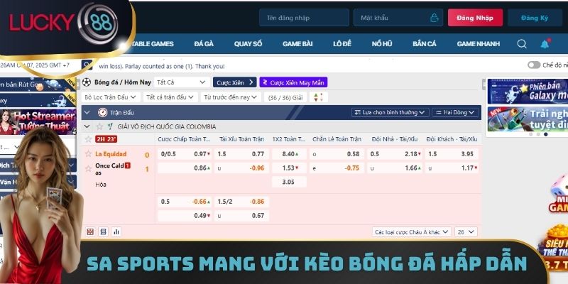 Sảnh SA Sports mang đến trải nghiệm kèo bóng đá hấp dẫn